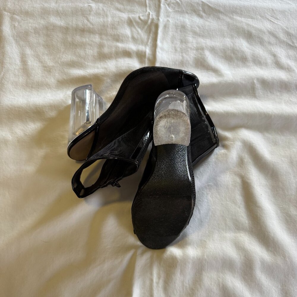 Black Mesh Heels